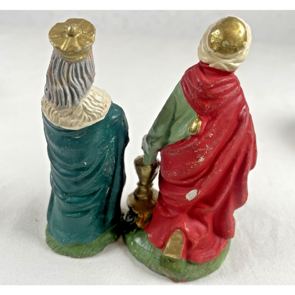 Vintage Chalkware Plaster Nativity Figures Figurines x7 Italy 1950s Christmas - Picture 6 of 11
